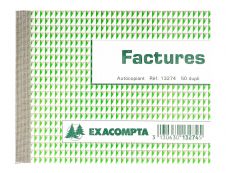 Exacompta - Manifold Carnet de factures - 50 dupli - 10,5 x 13,5 cm
