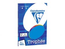 Clairefontaine Trophée - Papier couleur - A4 (210 x 297 mm) - 160 g/m² - 50 feuilles - bleu turquoise