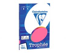 Clairefontaine Trophée - Papier couleur - A4 (210 x 297 mm) - 160 g/m² - 50 feuilles - rose fuchsia