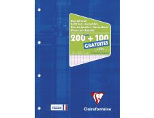 Clairefontaine - Bloc de cours - A4 - 300 pages - grands carreaux (Seyes) - perforé