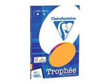 Clairefontaine Trophée - Papier couleur - A4 (210 x 297 mm) - 160 g/m² - 50 feuilles - clémentine