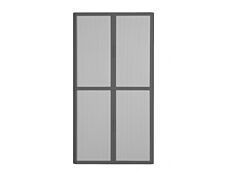 Armoire haute à rideaux EASY OFFICE - 110 x 204 x 41,5 cm - Corps et poignée anthracite - Rideaux gris