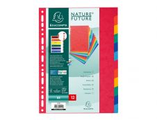 Exacompta Nature Future - Intercalaire 12 positions - A4 - carte lustrée colorée