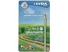 Lyra Graduate - 12 Crayons de couleur - boîte métal