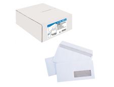 La Couronne - 500 Enveloppes DL 110 x 220 mm - 80 gr - fenêtre 35x100 mm - blanc - bande auto-adhésive
