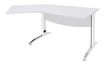 Bureau 135° IDRA - retour d'angle à gauche - L180 cm - Pieds blanc - plateau Blanc perle