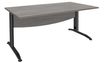 Bureau droit IDRA - L180 cm - Pieds anthracite - plateau imitation Chêne gris
