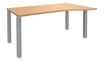 Bureau Vague EXPRIM - L160 cm - Retour droite - Plateau imitation Hêtre - Pieds alu