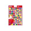 Apli - 6 feuilles gommettes carrées - coloris assortis