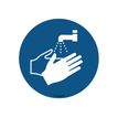 3462159015644-Take Care by CEP - Sticker de signalisation au sol : lavage des mains obligatoire - 45 cm de diam