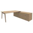 3253310171800-Bureau WOODY Manager - L210 x P100 x H72,5 cm - console retour à droite L200 x P60 cm - pieds carbone - -P_400001887_1-0