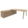 3253310171824-Bureau WOODY Manager - L210 x P100 x H72,5 cm - console retour à gauche L200 x P60 cm - pieds blanc - -P_400001889_1-0