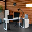 3700339874088-Bureau droit MT1 Elégance - L160 x P67 x H75 cm - pieds blancs - plateau blanc-P_400004666_1-0