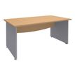 Bureau droit DUAL - L120 - Pieds Alu - plateau imitation Hêtre