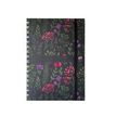 3147280123627-Agenda spiralé à élastique Flowers - 1 semaine sur 2 pages - 15 x 21 cm - bleu nuit - Oxford--0