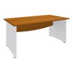 3253310175082-Bureau droit DUAL - L160 - Pieds blanc - plateau imitation Merisier-P_400009013_1-0