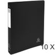 Exacompta Opak - 10 Classeurs polypro à anneaux - Dos 40 mm - A4 Maxi - noir