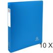 Exacompta Opak - 10 Classeurs polypro à anneaux - Dos 40 mm - A4 Maxi - bleu clair