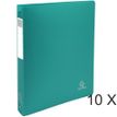 Exacompta Opak - 10 Classeurs polypro à anneaux - Dos 40 mm - A4 Maxi - vert foncé