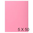 Exacompta Super 210 - 5 Paquets de 50 Chemises 1 rabat - 210 gr - rose