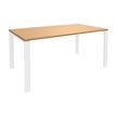 Bureau simple IRIS - L120 cm - Pieds blanc - plateau imitation Hêtre