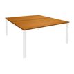 0404000121626-Bureau Bench IRIS - L120 cm - Plan de départ - Pieds blanc - plateau imitation Merisier-P_400012162_1-0