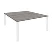 Bureau Bench IRIS - L120 cm - Plan de départ - Pieds blanc - plateau imitation Chêne gris