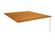 0404000122463-Bureau Bench IRIS - L180 cm - Plan suivant - Pieds blanc - plateau imitation Merisier-P_400012246_1-0