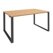 Bureau droit LOFTER - L80 cm - Plateau imitation Hêtre - pied Carbone