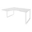 0404000123279-Bureau compact LOFTER - L160 cm - Retour à gauche - Plateau Blanc - pied Blanc - (pied de renfort obligat-P_400012327_1-0