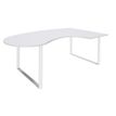 0404000123637-Bureau LOFTER Manager arrondi -  retour à droite - L200 cm - Plateau blanc perle - Pied blanc (Pieds de renfort obligat-P_400012363_1-0