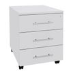 Caisson mobile IRIS - L43 x H56 x P60 cm - 3 tiroirs - Blanc perle