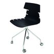 3700339877188-Chaise JUNE - pieds métal avec roulette - coque noire--0