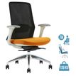 Fauteuil de bureau POLAR - accoudoirs réglables - appuie-tête en option - noir et aune