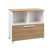 Rangement bas SUNDAY - L80 x H79 x P42 - 2 cases + 1 tiroir - façade et dessus chêne (Top bois non compris)