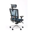 3701338802522-Fauteuil de bureau VASEAT - accoudoirs réglables - appui-tête intégré - bleu--2