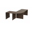 Bureau manager MOKA - avec angle et retour - L240 x P160 cm - plateau droit - imitation noyer brun