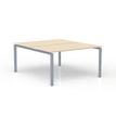Bureau Bench CONECT - L160 x P165 cm - plateau imitation érable - pieds gris