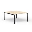 Bureau Bench CONECT - L180 x P165 cm - plateau imitation érable - pieds noirs