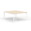 Bureau Bench CONECT - L180 x P165 cm - plateau imitation érable - pieds blancs