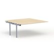 Bureau Bench CONECT - plan suivant - L140 x P165 cm - plateau imitation chêne clair - pieds gris