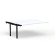 Bureau Bench CONECT - plan suivant - L180 x P165 cm - plateau blanc - pieds noirs