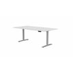 3617350004137-Table de réunion assis/debout AXEL - réglage électrique - L200 x P100 cm - plateau blanc - pieds gri--0