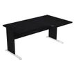 Bureau compact Trend - L160 cm - retour à droite - pieds bois - plateau imitation frêne noir - (pied de renfort obligatoire à rajouter - non inclus)