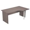 Bureau compact Trend - retour à droite avec pieds panneaux + pied de renfort - L160 - plateau imitation frêne Toscan