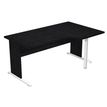 Bureau compact Trend - L160 cm - retour à droite - pieds bois - plateau imitation frêne noir