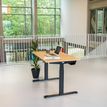 3760350281180-Bureau électrique UGO - L160x80cm - pieds noirs - plateau imitation chêne Stone-P_405113031_2-1