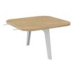 Tablette de liaison ou d'extension ILO - L67xP67 cm - Pieds blanc - structure chêne clair