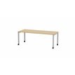 3617350002584-Table de réunion mobile ARIAL - L200 x P80 cm - plateau imitation chêne clair - pieds gr-P_405153542_1-0