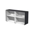 7331920003233-Armoire basse double Flora - L162,8xP43xH81,4 cm - portes vitrées- 2 étagères - frêne -P_405154462_2-1